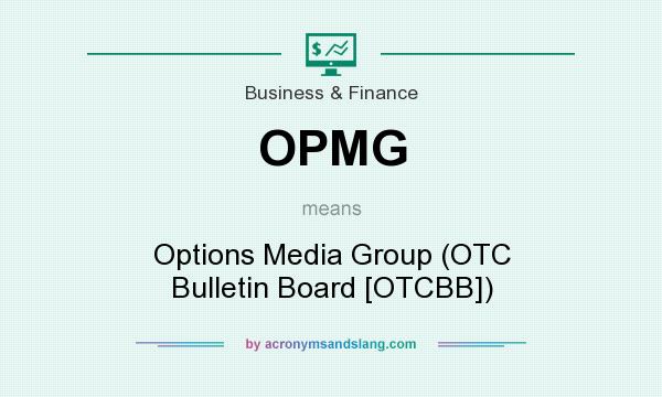 What does OPMG mean? It stands for Options Media Group (OTC Bulletin Board [OTCBB])
