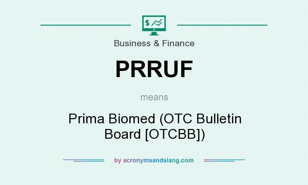 What does PRRUF mean? It stands for Prima Biomed (OTC Bulletin Board [OTCBB])