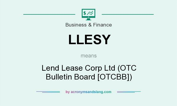 What does LLESY mean? It stands for Lend Lease Corp Ltd (OTC Bulletin Board [OTCBB])
