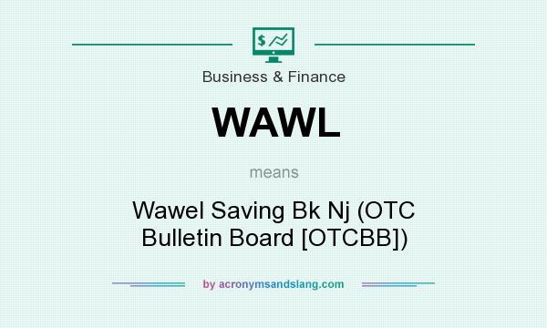 What does WAWL mean? It stands for Wawel Saving Bk Nj (OTC Bulletin Board [OTCBB])