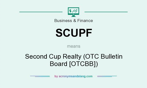 What does SCUPF mean? It stands for Second Cup Realty (OTC Bulletin Board [OTCBB])
