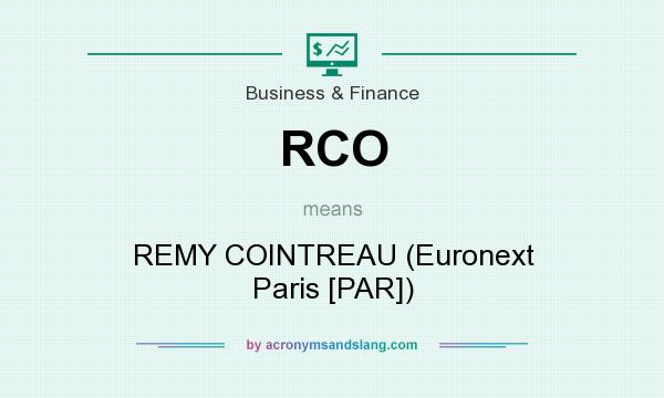 What does RCO mean? It stands for REMY COINTREAU (Euronext Paris [PAR])