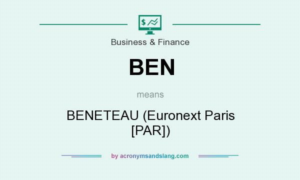 What does BEN mean? It stands for BENETEAU (Euronext Paris [PAR])