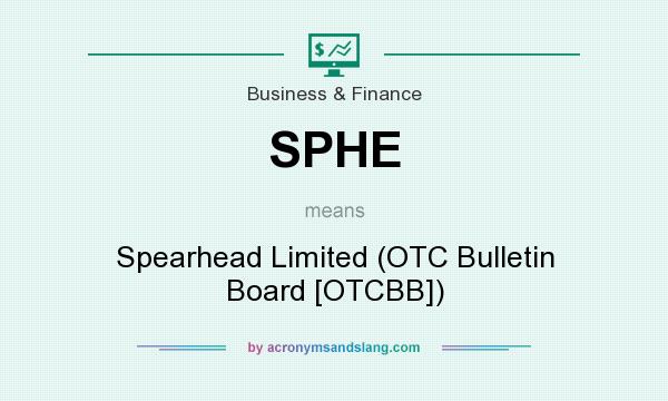 What does SPHE mean? It stands for Spearhead Limited (OTC Bulletin Board [OTCBB])