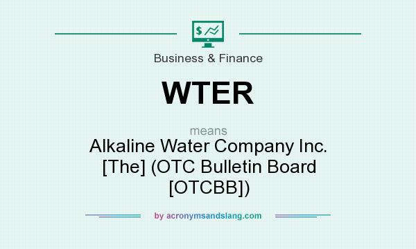 What does WTER mean? It stands for Alkaline Water Company Inc. [The] (OTC Bulletin Board [OTCBB])