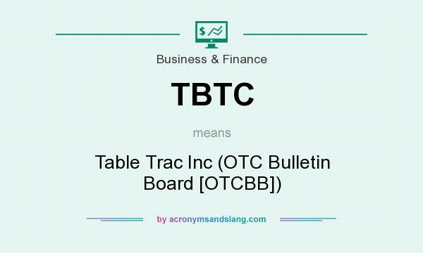What does TBTC mean? It stands for Table Trac Inc (OTC Bulletin Board [OTCBB])