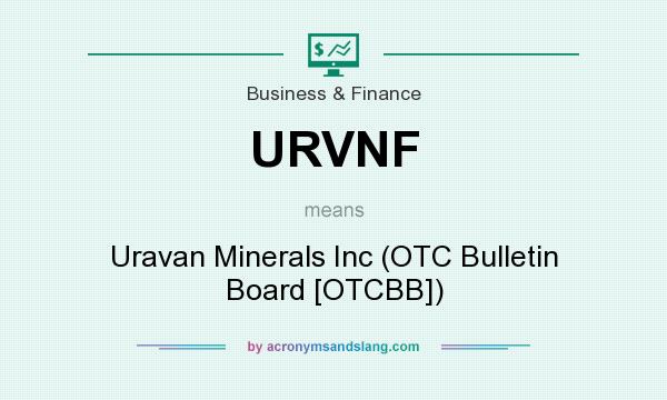 What does URVNF mean? It stands for Uravan Minerals Inc (OTC Bulletin Board [OTCBB])