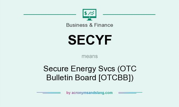 What does SECYF mean? It stands for Secure Energy Svcs (OTC Bulletin Board [OTCBB])