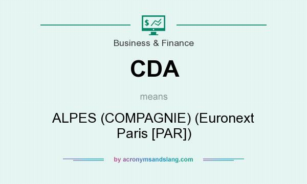 What does CDA mean? It stands for ALPES (COMPAGNIE) (Euronext Paris [PAR])