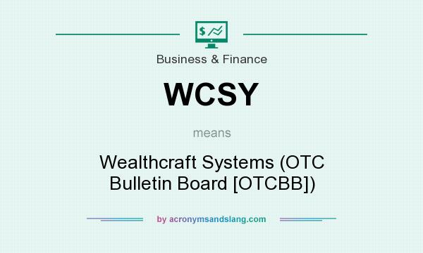 What does WCSY mean? It stands for Wealthcraft Systems (OTC Bulletin Board [OTCBB])