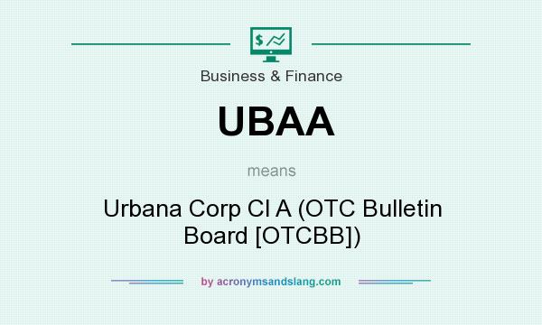 What does UBAA mean? It stands for Urbana Corp Cl A (OTC Bulletin Board [OTCBB])