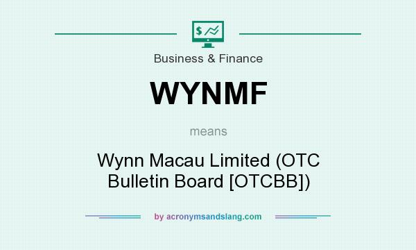 What does WYNMF mean? It stands for Wynn Macau Limited (OTC Bulletin Board [OTCBB])