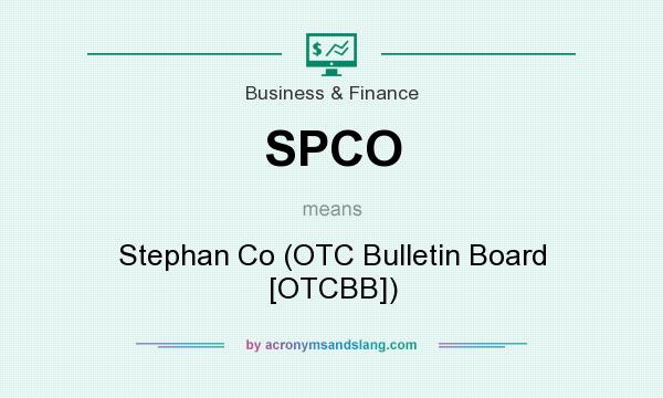 What does SPCO mean? It stands for Stephan Co (OTC Bulletin Board [OTCBB])