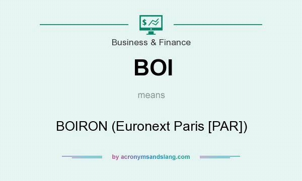 What does BOI mean? It stands for BOIRON (Euronext Paris [PAR])