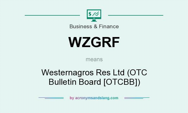 What does WZGRF mean? It stands for Westernagros Res Ltd (OTC Bulletin Board [OTCBB])