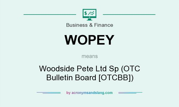 What does WOPEY mean? It stands for Woodside Pete Ltd Sp (OTC Bulletin Board [OTCBB])