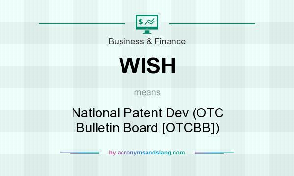 What does WISH mean? It stands for National Patent Dev (OTC Bulletin Board [OTCBB])