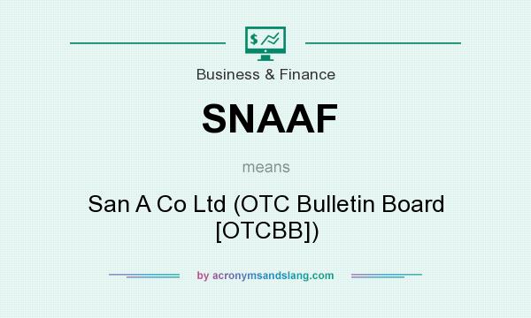 What does SNAAF mean? It stands for San A Co Ltd (OTC Bulletin Board [OTCBB])