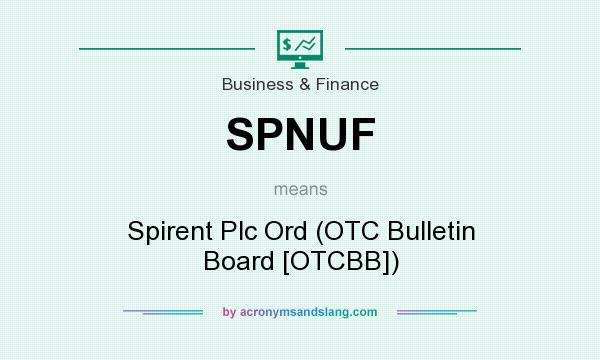 What does SPNUF mean? It stands for Spirent Plc Ord (OTC Bulletin Board [OTCBB])