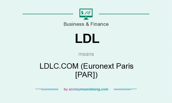 What does LDL mean? It stands for LDLC.COM (Euronext Paris [PAR])