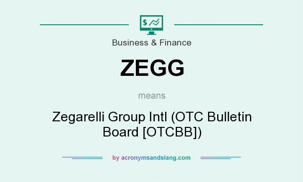 What does ZEGG mean? It stands for Zegarelli Group Intl (OTC Bulletin Board [OTCBB])