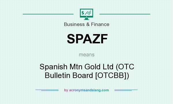 What does SPAZF mean? It stands for Spanish Mtn Gold Ltd (OTC Bulletin Board [OTCBB])