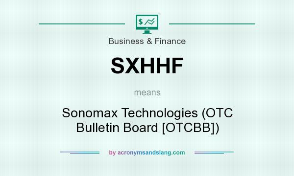 What does SXHHF mean? It stands for Sonomax Technologies (OTC Bulletin Board [OTCBB])