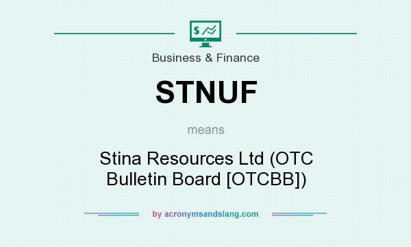 What does STNUF mean? It stands for Stina Resources Ltd (OTC Bulletin Board [OTCBB])