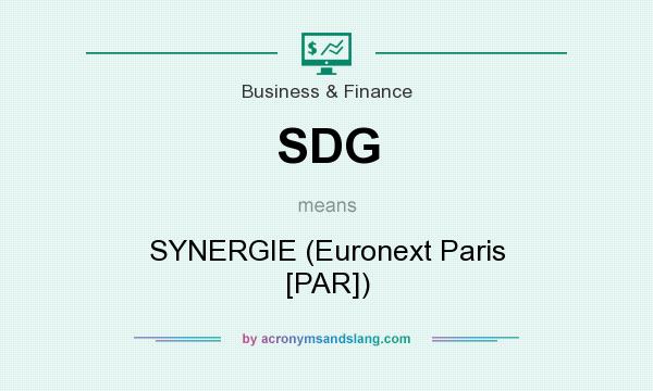 What does SDG mean? It stands for SYNERGIE (Euronext Paris [PAR])