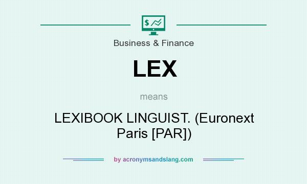 What does LEX mean? It stands for LEXIBOOK LINGUIST. (Euronext Paris [PAR])