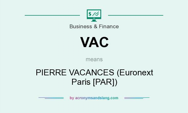 What does VAC mean? It stands for PIERRE VACANCES (Euronext Paris [PAR])