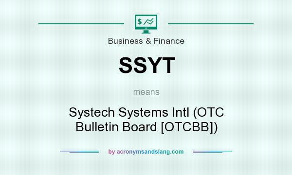What does SSYT mean? It stands for Systech Systems Intl (OTC Bulletin Board [OTCBB])