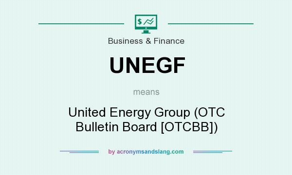 What does UNEGF mean? It stands for United Energy Group (OTC Bulletin Board [OTCBB])