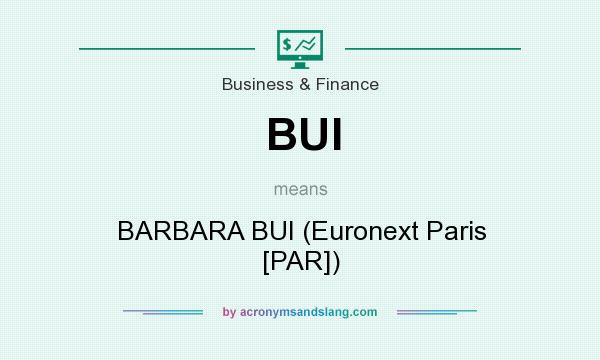 What does BUI mean? It stands for BARBARA BUI (Euronext Paris [PAR])