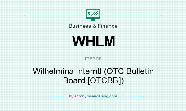 What does WHLM mean? It stands for Wilhelmina Interntl (OTC Bulletin Board [OTCBB])