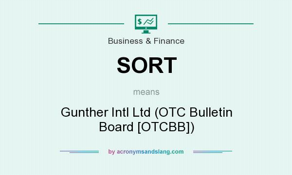 What does SORT mean? It stands for Gunther Intl Ltd (OTC Bulletin Board [OTCBB])