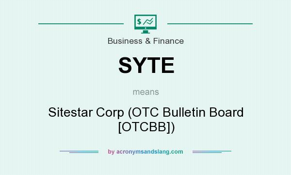 What does SYTE mean? It stands for Sitestar Corp (OTC Bulletin Board [OTCBB])