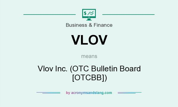 What does VLOV mean? It stands for Vlov Inc. (OTC Bulletin Board [OTCBB])
