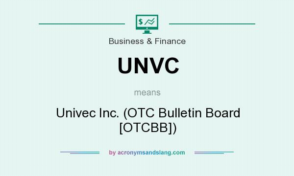 What does UNVC mean? It stands for Univec Inc. (OTC Bulletin Board [OTCBB])