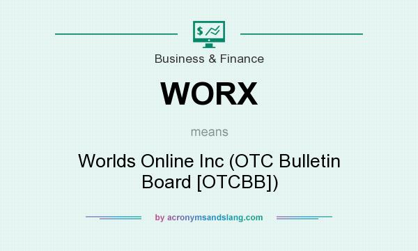 What does WORX mean? It stands for Worlds Online Inc (OTC Bulletin Board [OTCBB])