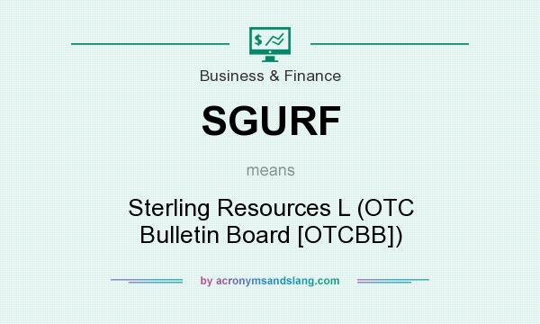 What does SGURF mean? It stands for Sterling Resources L (OTC Bulletin Board [OTCBB])