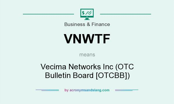 What does VNWTF mean? It stands for Vecima Networks Inc (OTC Bulletin Board [OTCBB])