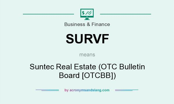 What does SURVF mean? It stands for Suntec Real Estate (OTC Bulletin Board [OTCBB])