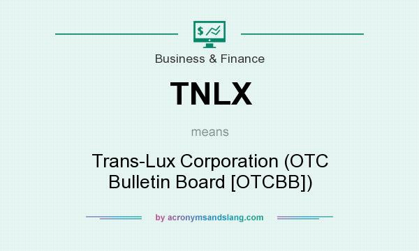 What does TNLX mean? It stands for Trans-Lux Corporation (OTC Bulletin Board [OTCBB])
