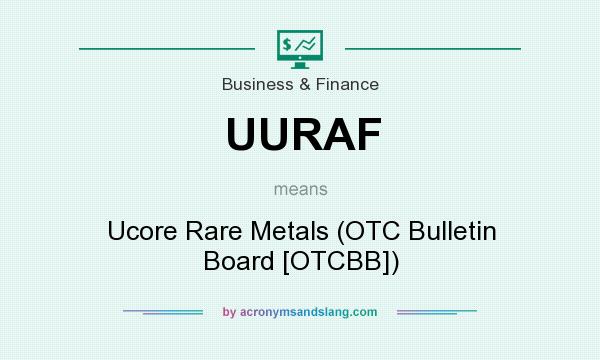 What does UURAF mean? It stands for Ucore Rare Metals (OTC Bulletin Board [OTCBB])