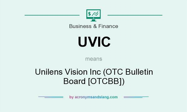 What does UVIC mean? It stands for Unilens Vision Inc (OTC Bulletin Board [OTCBB])