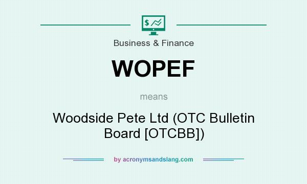 What does WOPEF mean? It stands for Woodside Pete Ltd (OTC Bulletin Board [OTCBB])