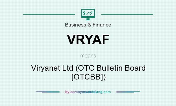 What does VRYAF mean? It stands for Viryanet Ltd (OTC Bulletin Board [OTCBB])