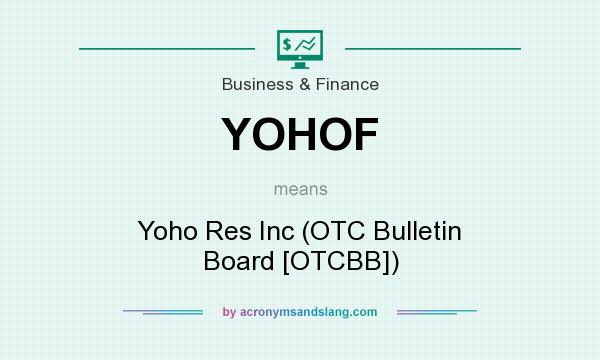 What does YOHOF mean? It stands for Yoho Res Inc (OTC Bulletin Board [OTCBB])