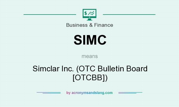 What does SIMC mean? It stands for Simclar Inc. (OTC Bulletin Board [OTCBB])